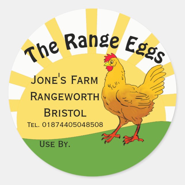 egg box Label  free range customise (Front)