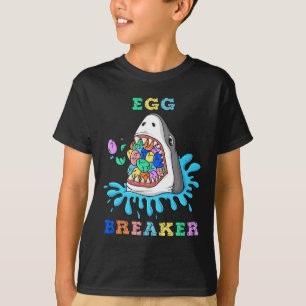 Egg Breaker Shark Easter Fun Boys Girls Kids  T-Shirt