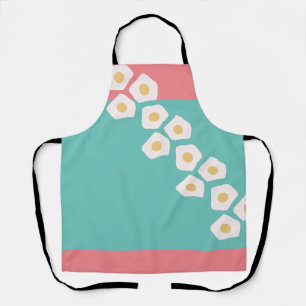 Egg Breakfast Brunch Colourful Pink Teal Apron