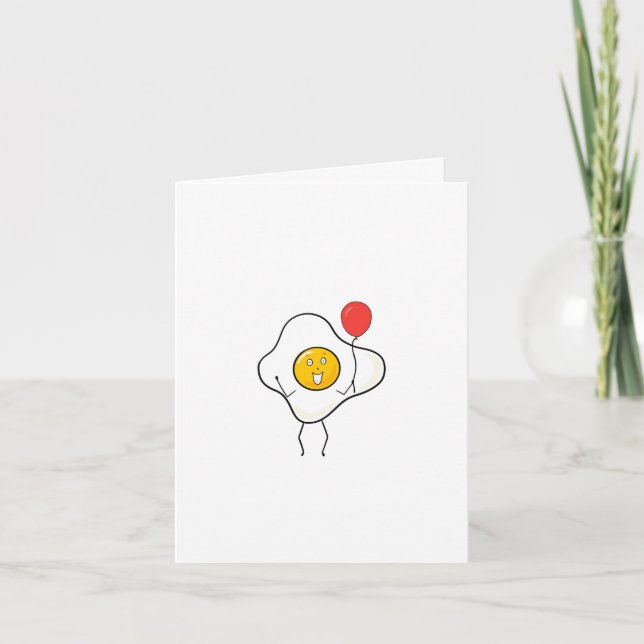 Egg card with balloon, personalize, customize (Front)