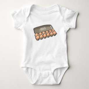 Egg carton cartoon illustration  baby bodysuit