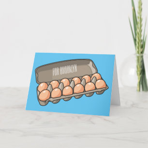 Egg carton cartoon illustration card