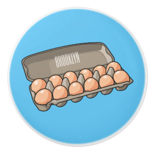 Egg carton cartoon illustration ceramic knob