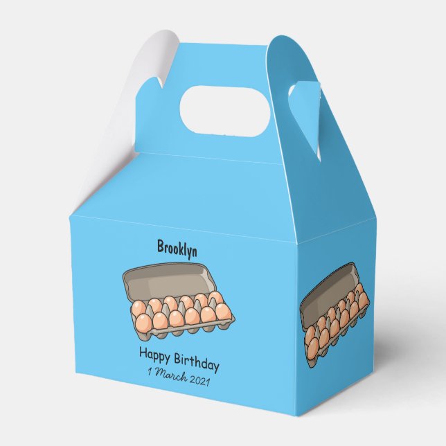 Egg carton cartoon illustration favor box (Front Side)