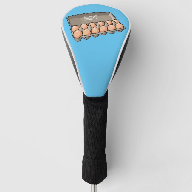 Egg carton cartoon illustration  golf head cover (Front)
