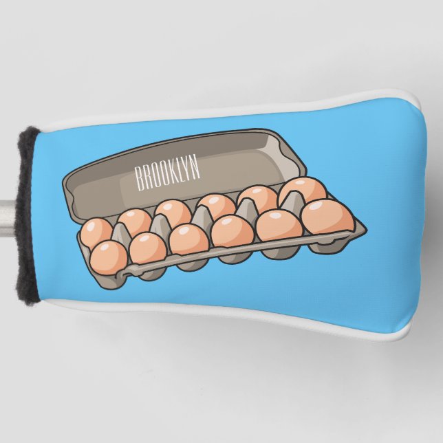 Egg carton cartoon illustration  golf head cover (Front)