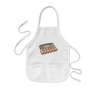 Egg carton cartoon illustration   kids apron