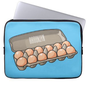 Egg carton cartoon illustration  laptop sleeve