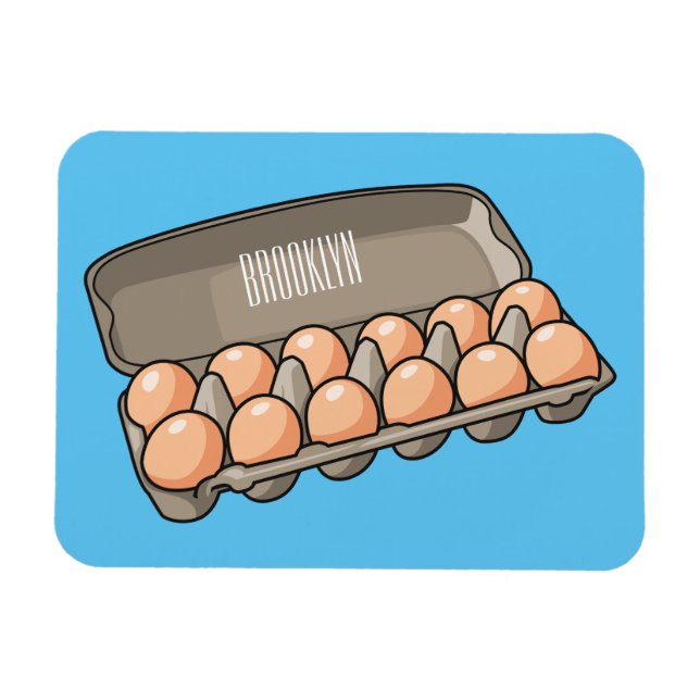 Egg carton cartoon illustration  magnet (Horizontal)