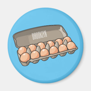 Egg carton cartoon illustration  magnet