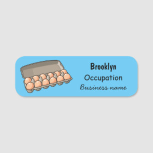 Egg carton cartoon illustration name tag