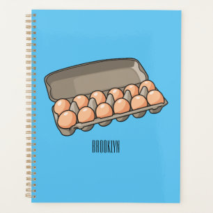 Egg carton cartoon illustration  planner