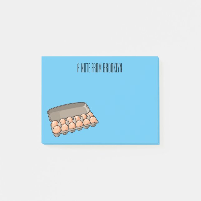 Egg carton cartoon illustration   post-it notes (Front)