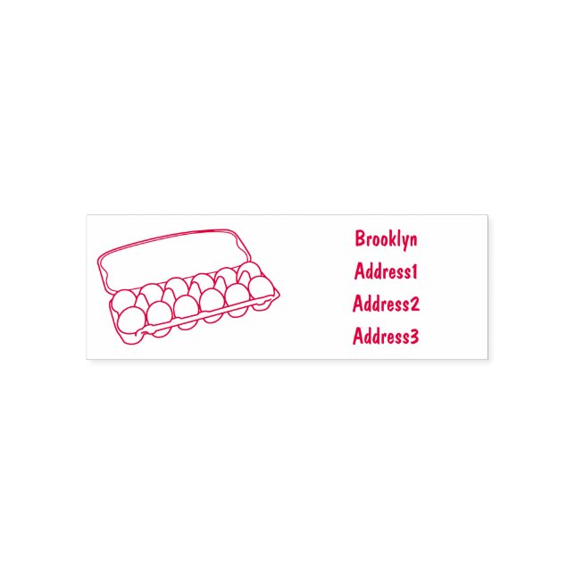 Egg carton cartoon illustration self-inking stamp (Design)