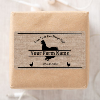 Egg Carton Étiquette Burlap Chicken Farmhouse