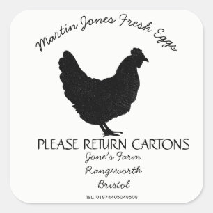 Egg Carton Étiquette personnaliser poule boîte à o