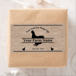 Egg Carton Label Burlap Chicken Farmhouse