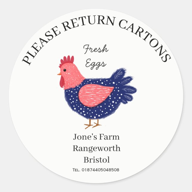 Egg Carton Label customize egg box free range (Front)