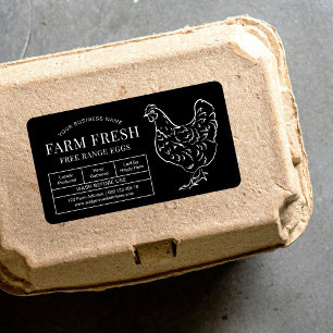 Egg Carton Label Rustic Farm Chicken Illustration