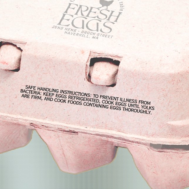 Egg carton MANDATORY SAFE HANDLING INSTRUCTIONS  Rubber Stamp (Creator Uploaded)