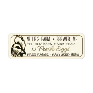 Egg Carton Return Address Label with hen