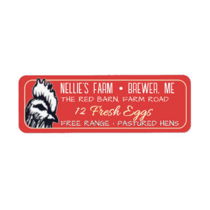 Egg Carton Return Address Label with hen
