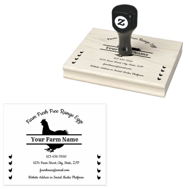 Egg Carton Stamp Chicken Split Monogram Farmhouse (Stamped)