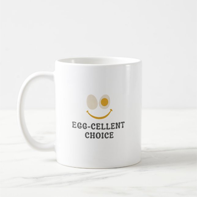 Egg-celent Choice Funny Breakfast Mug (Left)