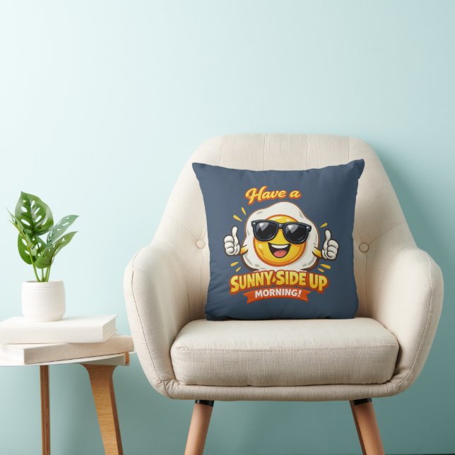 Egg - cellent Morning Greeting Throw Pillow (Chair)
