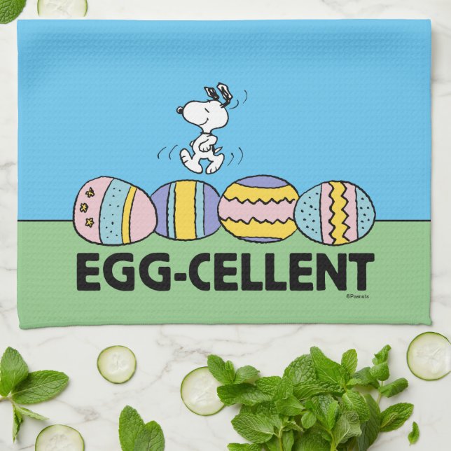 Egg-cellent Snoopy Easter Kitchen Towel (Folded)