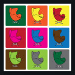 Egg-chair pop art poster<br><div class="desc">Nine colourful design Egg-chairs poster. You can customize size and options.</div>