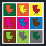 Egg-chair pop art poster<br><div class="desc">Nine colourful design Egg-chairs poster. You can customize size and options.</div>