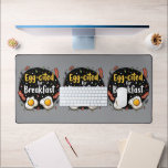 Egg-cited for Breakfast Funny Foodie Pun Design Desk Mat<br><div class="desc">Start your morning with a smile with this playful "Egg-cited for Breakfast" design, perfect for food lovers and brunch enthusiasts alike. Featuring a charming hand-drawn style, this artwork showcases two sunny-side-up eggs alongside crispy bacon strips, all set against a whimsical backdrop of scattered seasonings and vibrant typography. The warm yellow...</div>