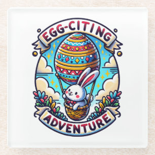 Egg-Citing Adventure Glass Coaster