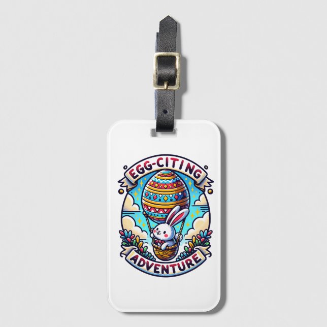 Egg-Citing Adventure Luggage Tag (Front Vertical)