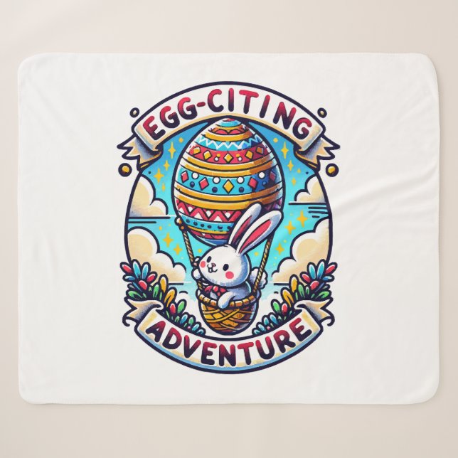Egg-Citing Adventure Sherpa Blanket (Front (Horizontal))