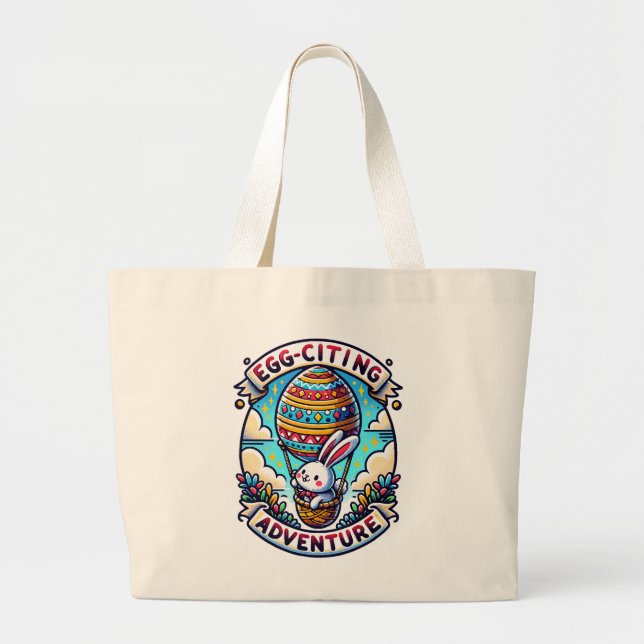 Egg-Citing AdventureEgg-Citing Adventure Large Tote Bag (Front)