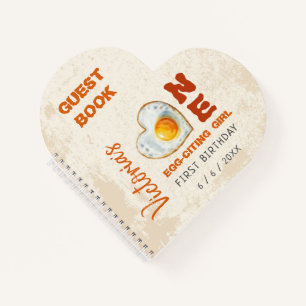 Egg-Citing Baby BBQ First Birthday Guestbook Notebook