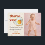 Egg-Citing Baby BBQ First Birthday Thank You Card<br><div class="desc">Beautiful Invitation to celebrate Special occasions and festivals comes with digital and E-invitation as per your request. We would love to replicate our designs to make multiple products like rsvp cards, labels envelopes, and more. Customization is available for ready to print on request at info@shamaurcreatif@gmail.com Look Forward to hearing from...</div>