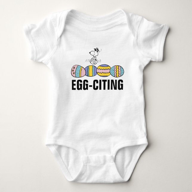 Egg-citing Snoopy Easter Baby Bodysuit (Front)