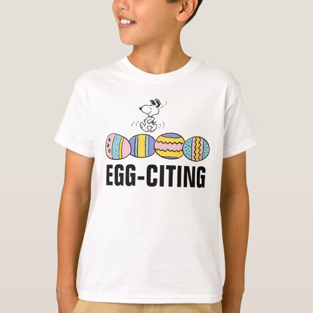 Egg-citing Snoopy Easter T-Shirt (Front)