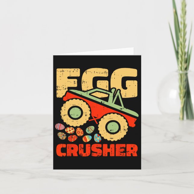 Egg Crusher Easter Monster Truck Funny Spring Boys Card (Front)