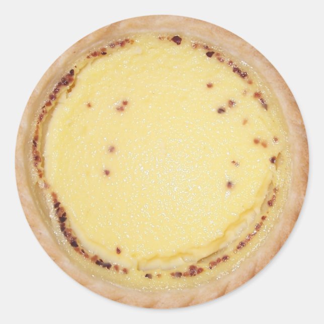 Egg Custard Tart Classic Round Sticker (Front)
