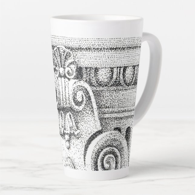 EGG & DART Tall Latte Mug (Right Angle)
