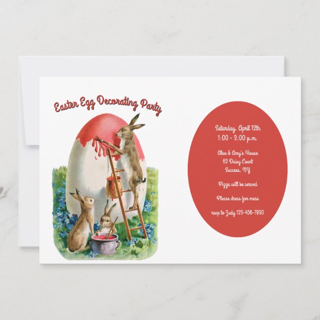 Egg Decorating Party  Invitation (Front)