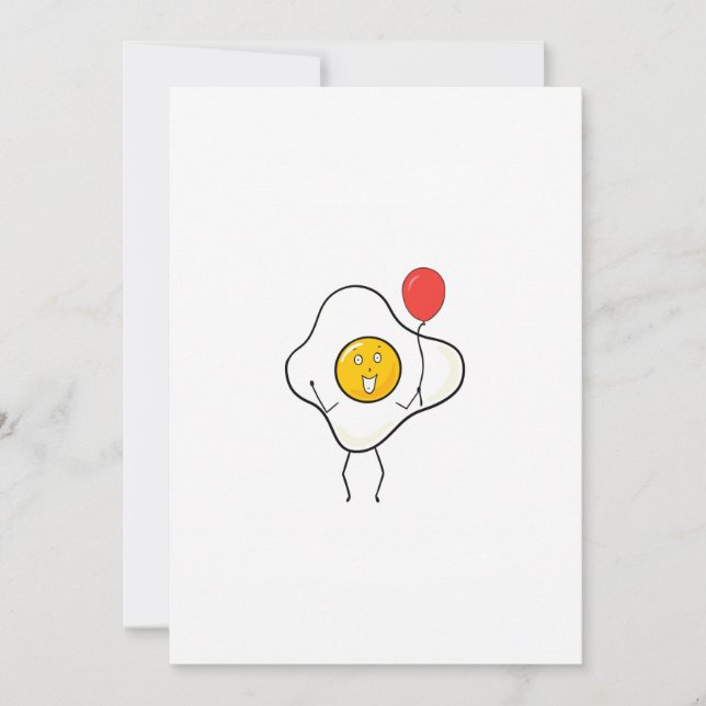 Egg design with balloon, personalize, customize invitation (Front)
