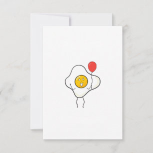 Egg design with balloon, personalize, customize thank you card