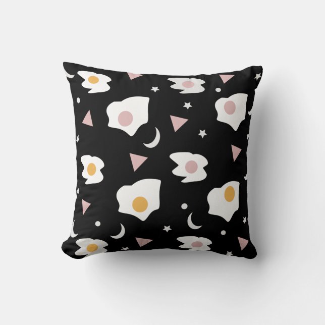 Egg Dinner Moon Confetti Pattern Acrylic  Throw Pillow (Front)