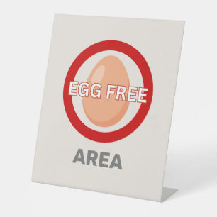 Egg Free Area Customized Food Allergy Alert  Pedestal Sign