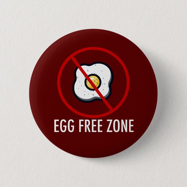 Egg Free Zone 2 Inch Round Button (Front)